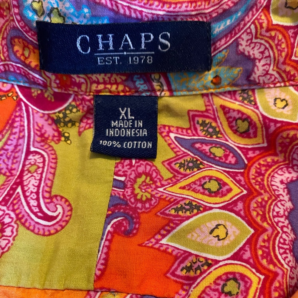 Chaps Women’s Button Down Paisley Pattern Orange … - image 7